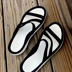 Women's crocs sandals in black